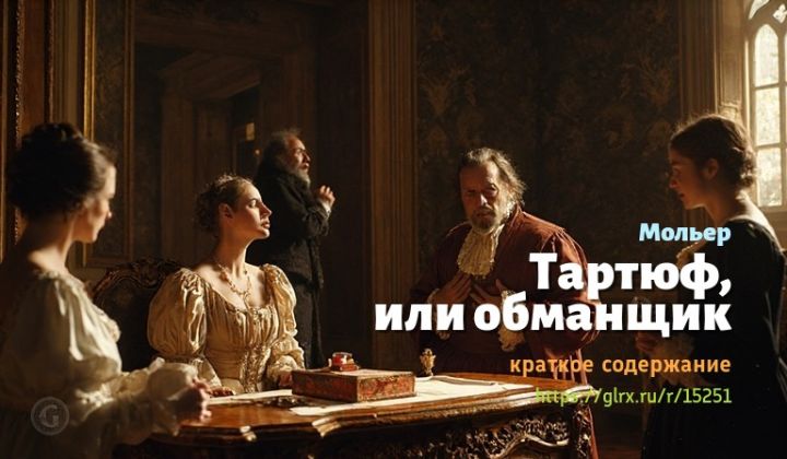 Тартюф, Мольер, краткое содержание Мольер Читать краткий пересказ комедии Мольера «Тартюф».