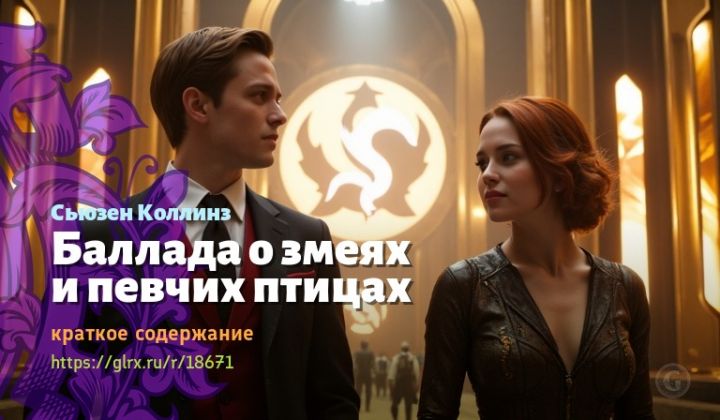 Баллада о певчих птицах и змеях, Коллинз, краткое содержание Сьюзен Коллинз Читать краткий пересказ книги Сьюзен Коллинз «Баллада о певчих птицах и змеях».